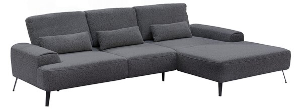 ROHOVÁ SEDAČKA, textil, tmavě šedá Livetastic - Sedací soupravy, Online Only