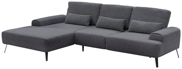 ROHOVÁ SEDAČKA, textil, tmavě šedá Livetastic - Sedací soupravy, Online Only