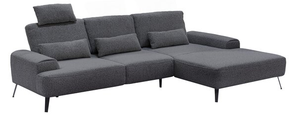 ROHOVÁ SEDAČKA, textil, tmavě šedá Livetastic - Sedací soupravy, Online Only