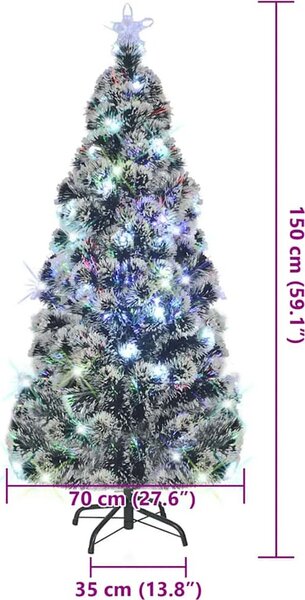 VidaXL Vánoční stromek s LED osvětlením optické vlákno [242426] Barva: Zelená a bílá, Velikost: 120 cm