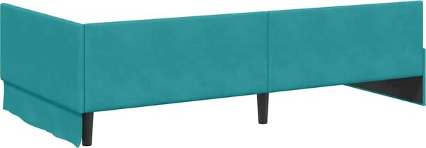 VidaXL Rohový rám postele samet, matrace zahrnuta ne [42016069] Barva: krémová, Velikost: 90 x 200 cm (rám 204 x 94 x 57 cm)