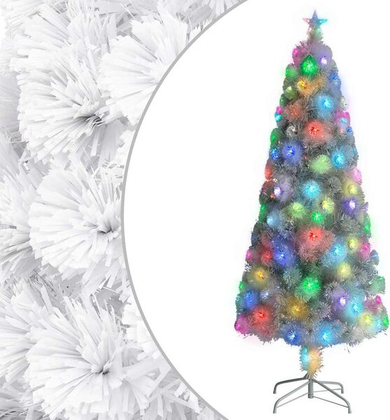 VidaXL Vánoční stromek s LED osvětlením optické vlákno [242426] Barva: Zelená a bílá, Velikost: 120 cm