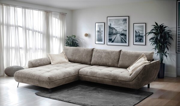ROHOVÁ SEDAČKA, textil, světle hnědá Livetastic - Sedací soupravy, Online Only