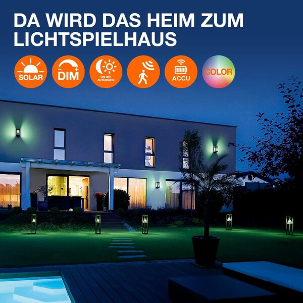 LEDVANCE venkovní nástěnné svítidlo ENDURA Style Solar Oval Wall Sensor 6W 3000K 4058075766228