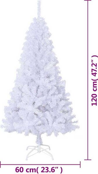 VidaXL Umělý vánoční stromek s hustými větvemi 120 cm PVC [328426] Barva: Bílá