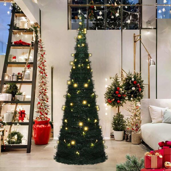 VidaXL Pop-up umělý vánoční stromek s LED osvětlením zelený [357751] Velikost: 120 x 40 cm
