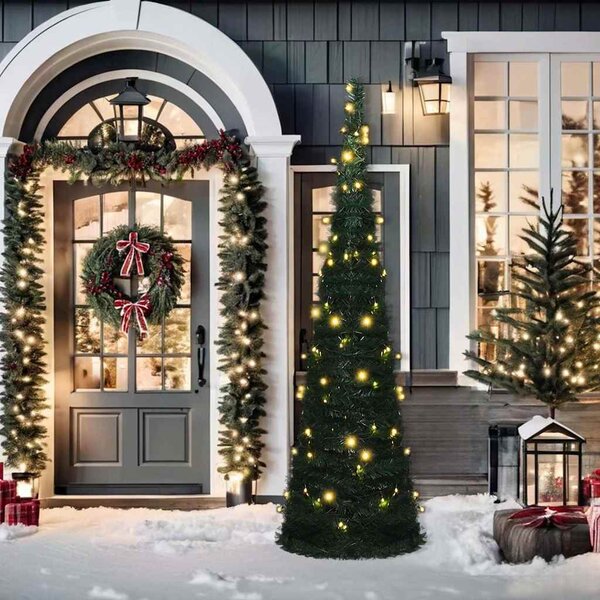 VidaXL Pop-up umělý vánoční stromek s LED osvětlením zelený [357751] Velikost: 120 x 40 cm