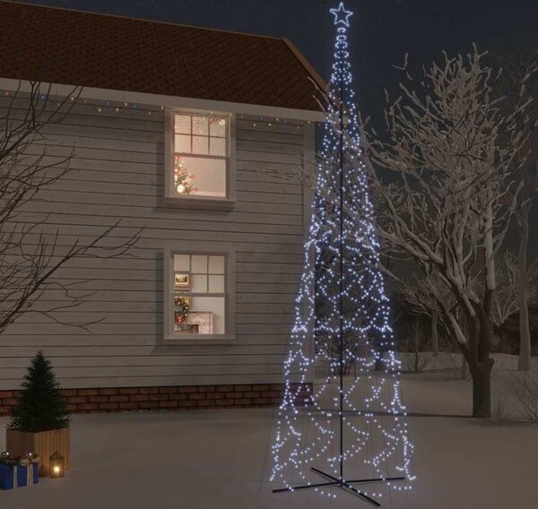 VidaXL Vánoční stromek kužel 1 400 vícebarevných LED diod [343512] Barva: Studená bílá, Velikost: 800 x 230 cm