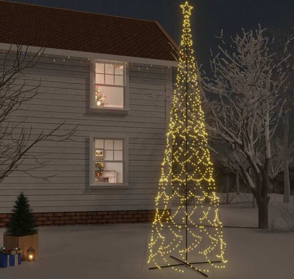VidaXL Vánoční stromek kužel 1 400 vícebarevných LED diod [343512] Barva: Studená bílá, Velikost: 800 x 230 cm