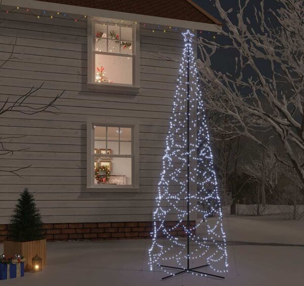 VidaXL Vánoční stromek kužel 1 400 vícebarevných LED diod [343512] Barva: Studená bílá, Velikost: 800 x 230 cm