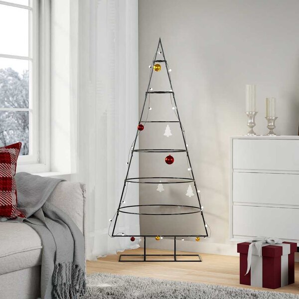 VidaXL Kovový vánoční stromek se stojanem KUOPIO Ocel [42019153] Barva: Černá, Velikost: 150 cm