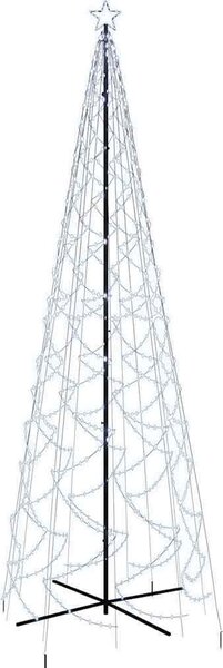VidaXL Vánoční stromek kužel 1 400 vícebarevných LED diod [343512] Barva: Studená bílá, Velikost: 800 x 230 cm