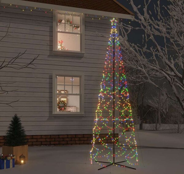 VidaXL Vánoční stromek kužel 1 400 vícebarevných LED diod [343512] Barva: Studená bílá, Velikost: 800 x 230 cm