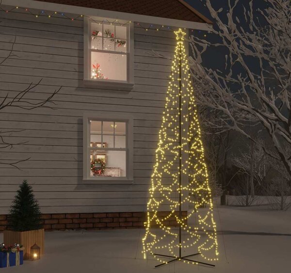 VidaXL Vánoční stromek kužel 1 400 vícebarevných LED diod [343512] Barva: Studená bílá, Velikost: 800 x 230 cm