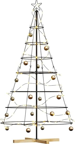 VidaXL Kovový vánoční stromek se stojanem KUOPIO Ocel [42019161] Barva: Černá, Velikost: 125 cm