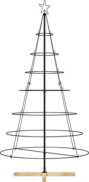 VidaXL Kovový vánoční stromek se stojanem KUOPIO Ocel [42019161] Barva: Černá, Velikost: 125 cm