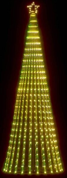 VidaXL LED vánoční stromek 1028 barevných LED diod [358065] Barva: Teplá bílá, Velikost: 247 cm