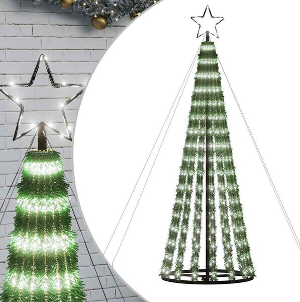 VidaXL LED vánoční stromek 1028 barevných LED diod [358065] Barva: Teplá bílá, Velikost: 247 cm