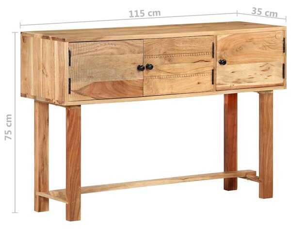 Příborník 115 x 35 x 75 cm masivní akáciové dřevo 322670
