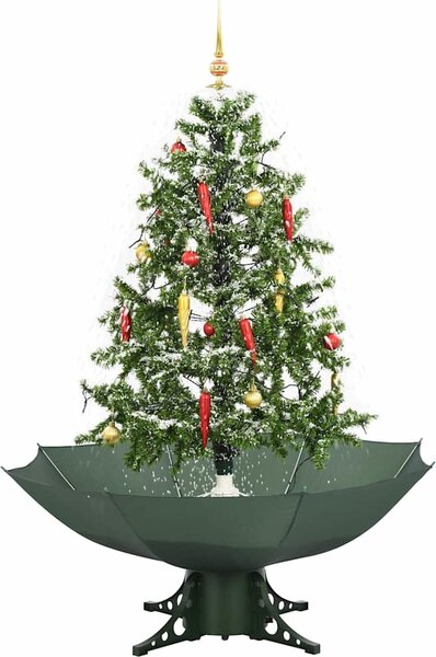 VidaXL Sněžící vánoční stromek s deštníkovým stojanem PVC [284333] Barva: Bílá, Velikost: 190 x 115 cm