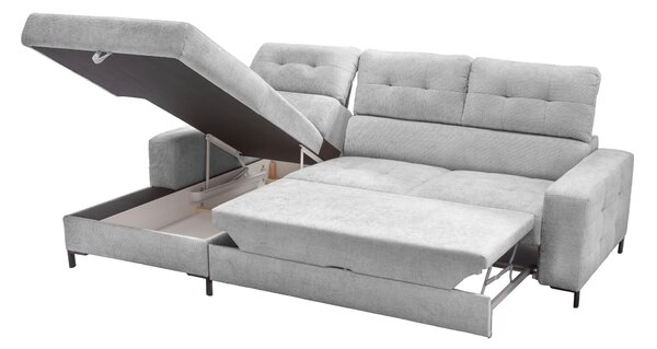 ROHOVÁ SEDAČKA, textil, světle šedá Livetastic - Sedací soupravy, Online Only