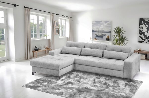 ROHOVÁ SEDAČKA, textil, světle šedá Livetastic - Sedací soupravy, Online Only