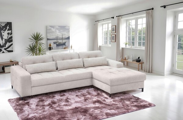 ROHOVÁ SEDAČKA, textil, béžová Livetastic - Sedací soupravy, Online Only