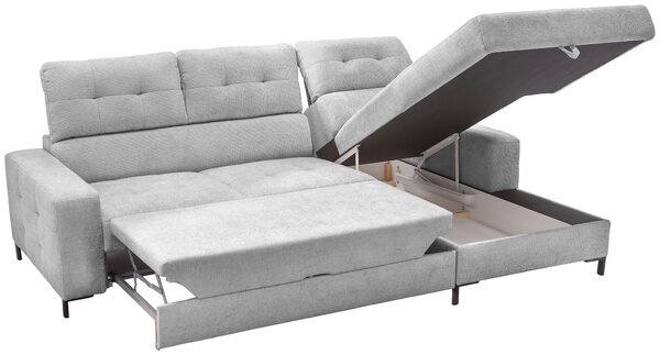 ROHOVÁ SEDAČKA, textil, světle šedá Livetastic - Sedací soupravy, Online Only