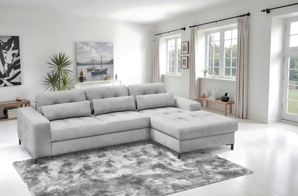 ROHOVÁ SEDAČKA, textil, světle šedá Livetastic - Sedací soupravy, Online Only