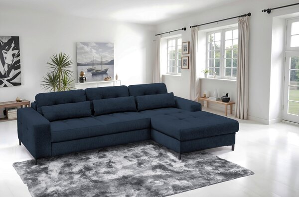 ROHOVÁ SEDAČKA, textil, tmavě modrá Livetastic - Sedací soupravy, Online Only