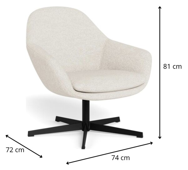 Actona Otočné designové křeslo Claremore krémové