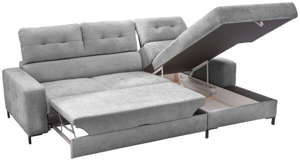 ROHOVÁ SEDAČKA, textil, šedá Livetastic - Sedací soupravy, Online Only