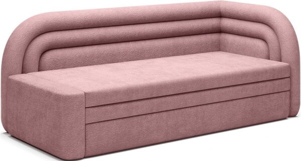 Růžová žinylková rozkládací/s úložným prostorem pohovka pravý roh 223 cm Fabillo – ELTAP