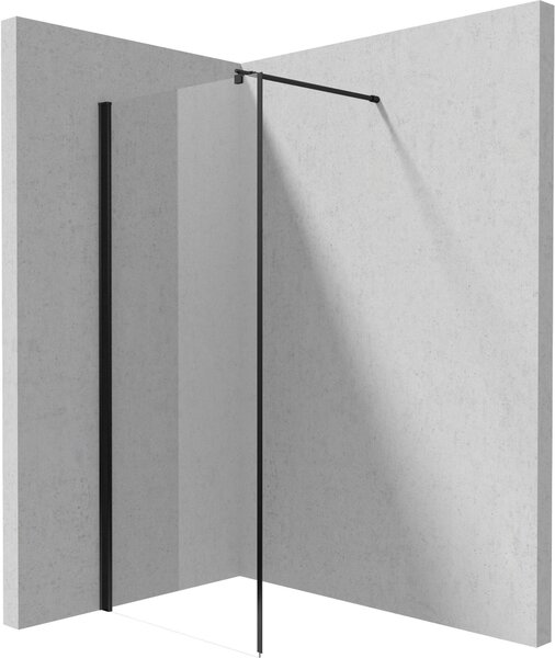 Deante Kerria Plus, Walk-in sprchová zástěna 80cm, výška 200cm, 6mm čiré sklo s ActiveCover, černý profil, KTS_N38P