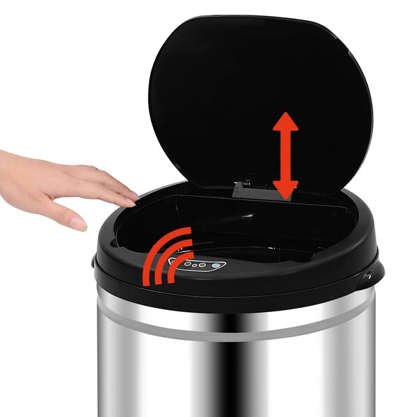 Odpadkový koš s automatickým senzorem 50 l nerezová ocel 322694