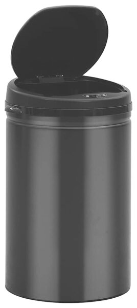 Odpadkový koš s automatickým senzorem 30 l uhlíková ocel černý 322698
