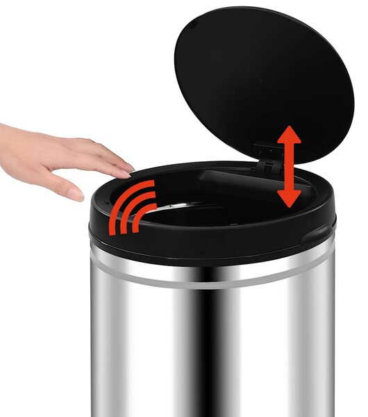 Odpadkový koš s automatickým senzorem 60 l nerezová ocel 322695