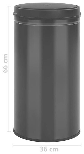 Odpadkový koš s automatickým senzorem 60 l uhlíková ocel černý 322701