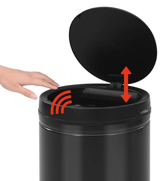 Odpadkový koš s automatickým senzorem 60 l uhlíková ocel černý 322701
