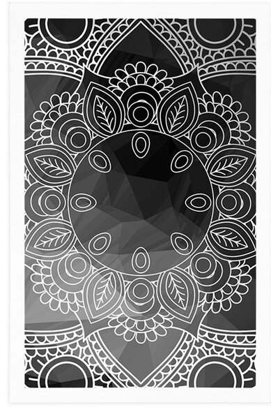 Plakát černobílá Mandala