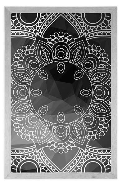 Plakát černobílá Mandala
