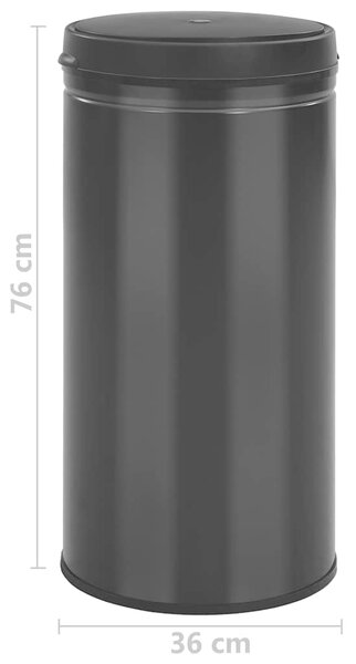 Odpadkový koš s automatickým senzorem 70 l uhlíková ocel černý 322702