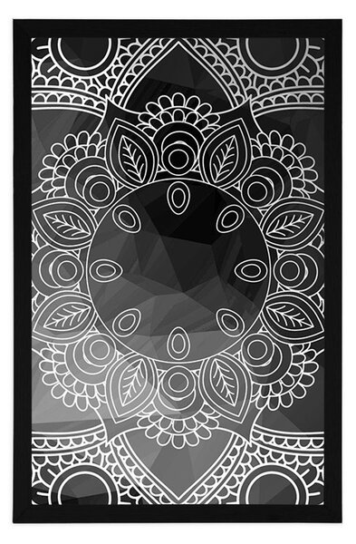 Plakát černobílá Mandala
