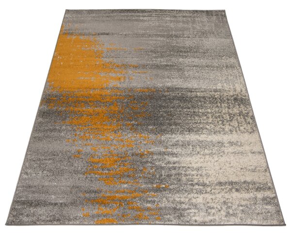 Makro Abra Moderní kusový koberec SPRING H170A Šedý oranžový Rozměr: 80x250 cm