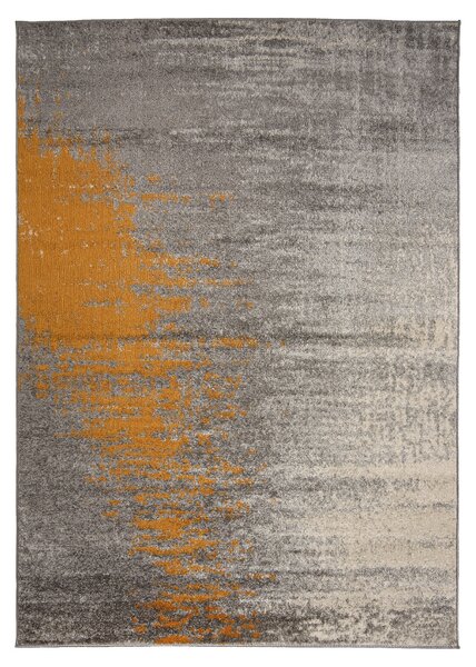 Makro Abra Moderní kusový koberec SPRING H170A Šedý oranžový Rozměr: 80x250 cm