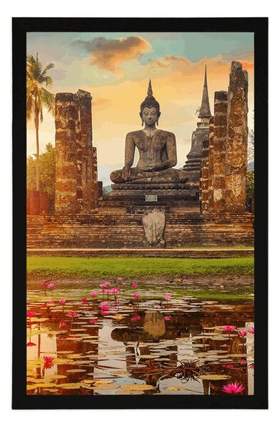 Plakát socha Buddhy v parku Sukhothai