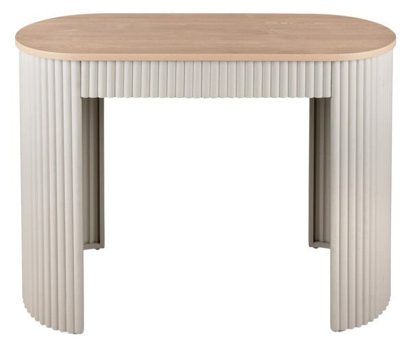 Béžový kovový konzolový stolek 40x100 cm Estriado – Leitmotiv