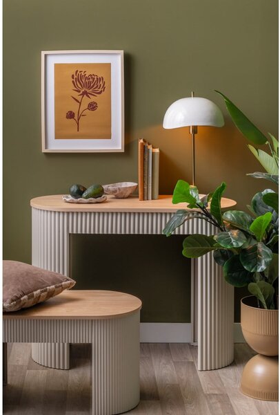 Béžový kovový konzolový stolek 40x100 cm Estriado – Leitmotiv