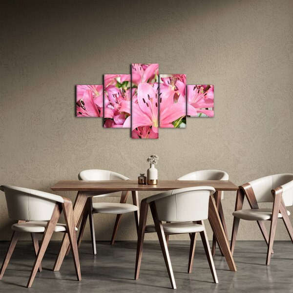 Obraz - Růžové lilie (125x70 cm)