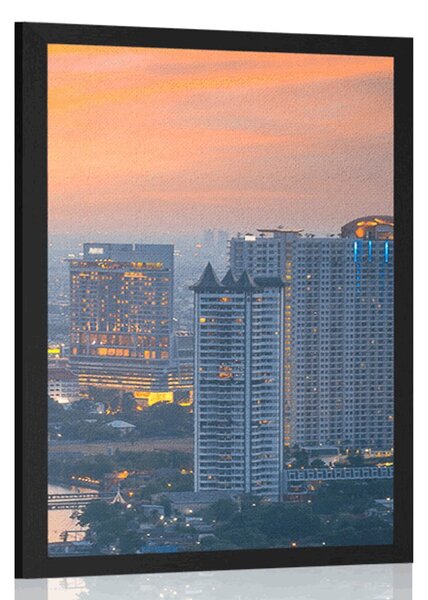 Plakát západ slunce ve městě Bangkok